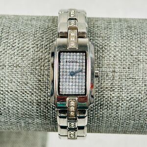 Fossil Watch Womens 17mm Rhinestone Bling Dial Band Silver Tone F2 New Battery